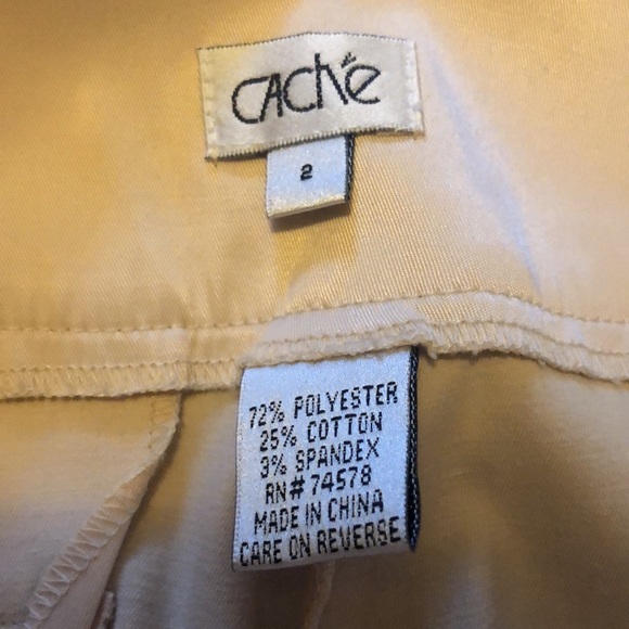 Cache wide leg crop khaki pant vintage Sz 2 - Picture 3 of 7